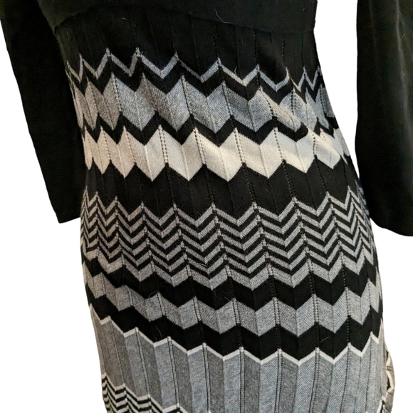 Spense Chevron Knit 3/4 sleeve midi dress tunic - Picture 6 of 9